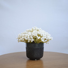 Arranjo Flor Artificial Mosquitinho Branca No Vaso Preto| For